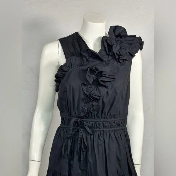 Ulla Johnson Size 10 Elegant Black Ruffle Dress - Picture 6 of 13